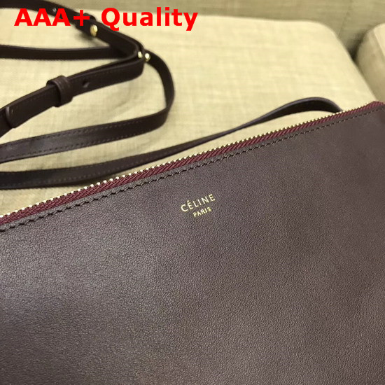 Celine Trio Bag in Burgundy Smooth Calf Leather Replica