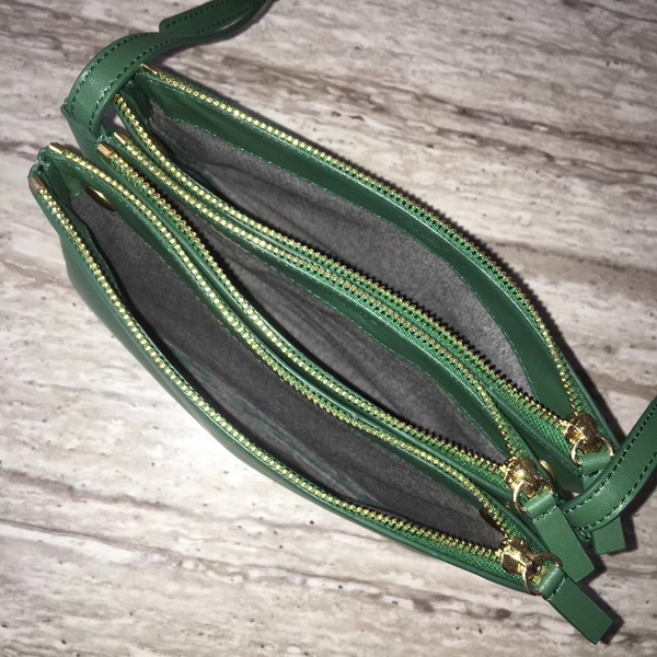 Celine Trio Bag in Green Calfskin Liege For Sale