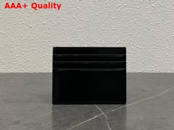 Celine Triomphe Card Holder in Black Shiny Calfskin Replica