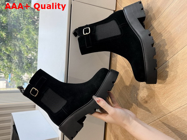 Celine Triomphe Rangers Chelsea Boot in Black Suede Calfskin Replica