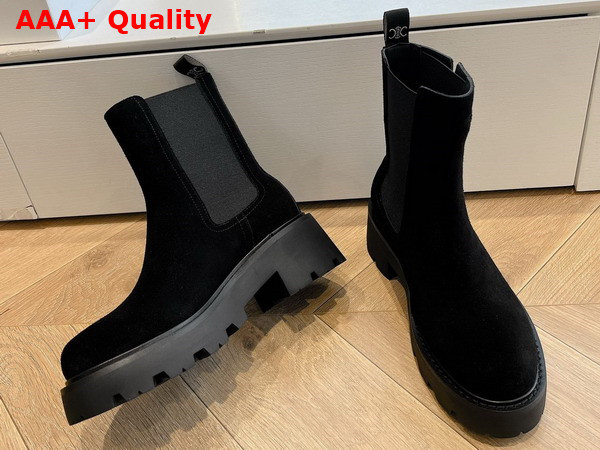 Celine Triomphe Rangers Chelsea Boot in Black Suede Calfskin Replica