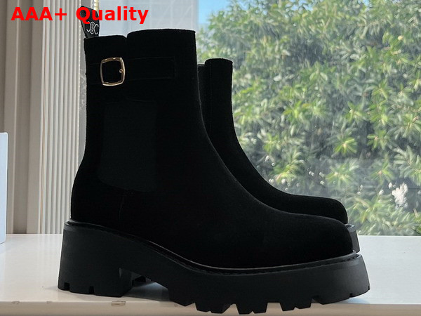 Celine Triomphe Rangers Chelsea Boot in Black Suede Calfskin Replica