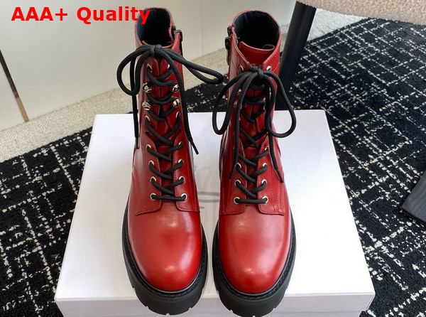 Celine Triomphe Rangers Mid Lace Up Boot in Brick Calfskin Replica