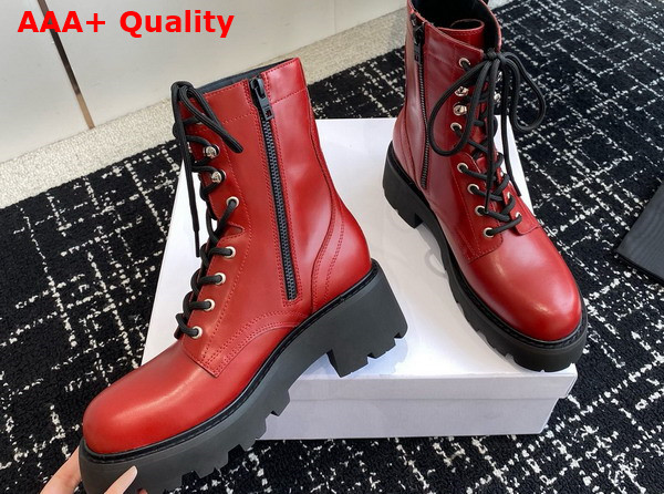 Celine Triomphe Rangers Mid Lace Up Boot in Brick Calfskin Replica