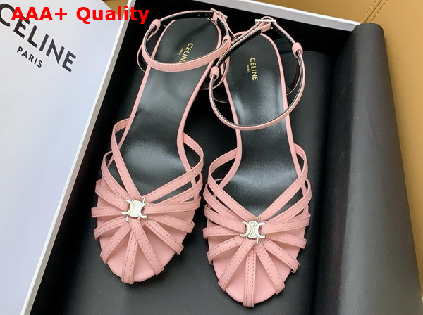 Celine Triomphe Sandal in Pink Lambskin Replica