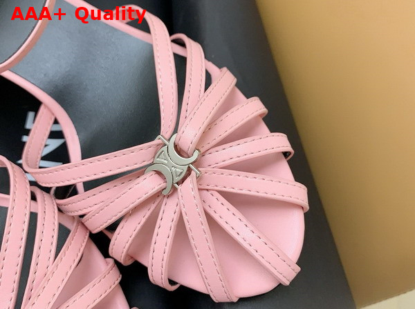 Celine Triomphe Sandal in Pink Lambskin Replica