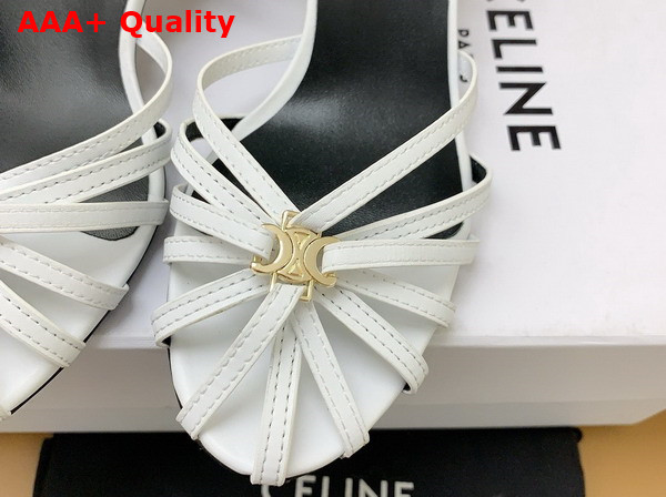 Celine Triomphe Sandal in White Lambskin Replica