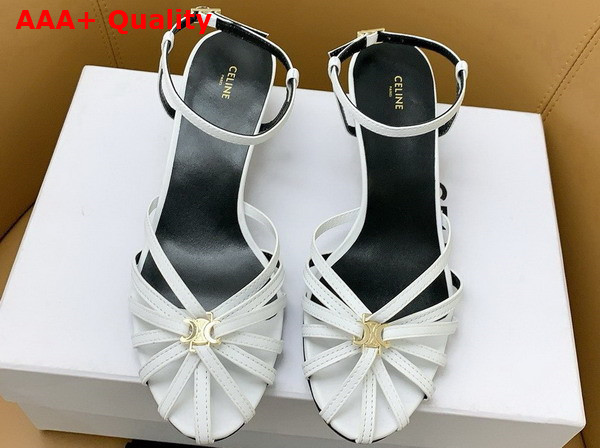 Celine Triomphe Sandal in White Lambskin Replica