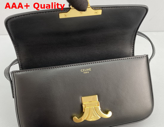 Celine Triomphe Shoulder Bag in Shiny Calfskin Black Replica