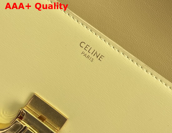 Celine Triomphe Shoulder Bag in Shiny Calfskin Papyrus Replica