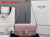 Celine Triomphe Shoulder Bag in Shiny Calfskin Rose Quartz Replica