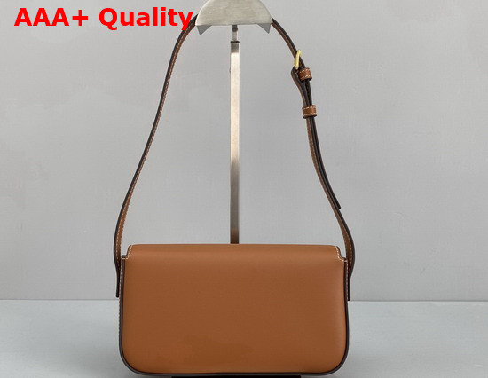 Celine Triomphe Shoulder Bag in Shiny Calfskin Tan Replica