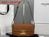 Celine Triomphe Shoulder Bag in Shiny Calfskin Tan Replica