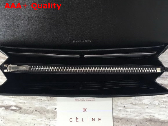 Celine Trotteur Large Flap Multifunction in Black Grained Calfskin Replica