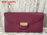 Celine Trotteur Large Flap Multifunction in Grained Calfskin Oxblood Replica