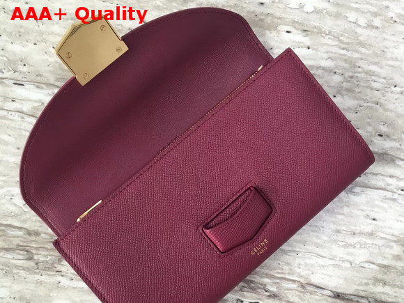 Celine Trotteur Large Flap Multifunction in Grained Calfskin Oxblood Replica