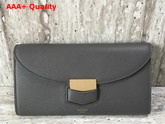 Celine Trotteur Large Flap Multifunction in Grey Grained Calfskin Replica