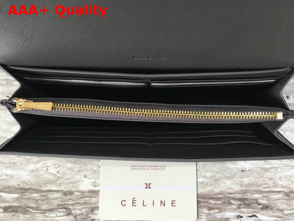 Celine Trotteur Large Flap Multifunction in Grey Grained Calfskin Replica