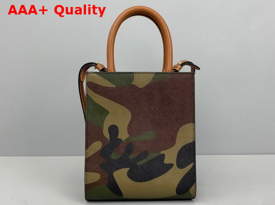 Celine Vertical Cabas in Canvas with Camouflage and Celine Print Khaki Replica