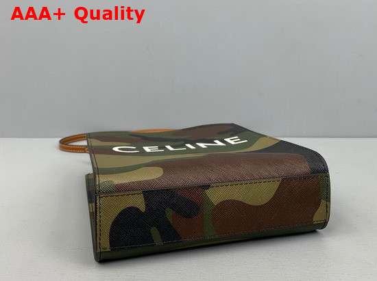 Celine Vertical Cabas in Canvas with Camouflage and Celine Print Khaki Replica