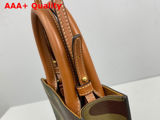 Celine Vertical Cabas in Canvas with Camouflage and Celine Print Khaki Replica