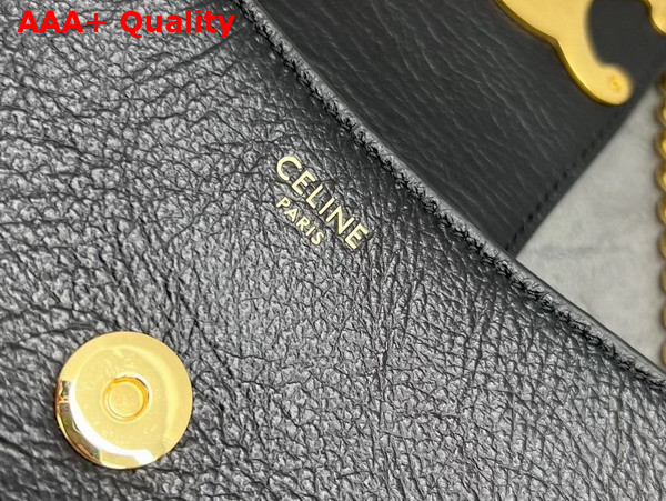 Celine Wiltern Clutch Triomphe Soft in Smooth Calfskin Black Replica