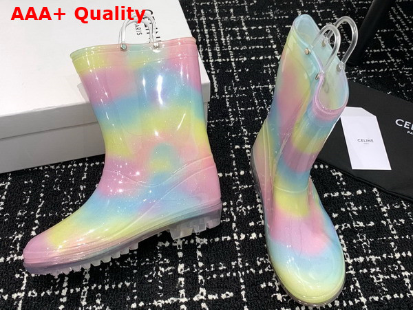 Celine Women Rain Boot in Multicolor TPU Replica