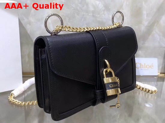 Chloe Aby Chain Shoulder Bag in Black Goatskin Replica