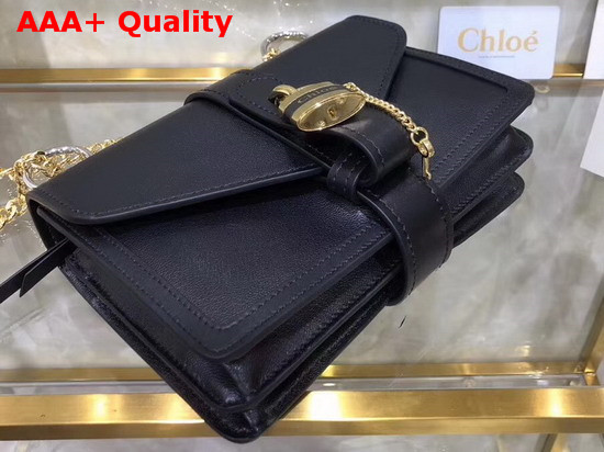 Chloe Aby Chain Shoulder Bag in Black Goatskin Replica