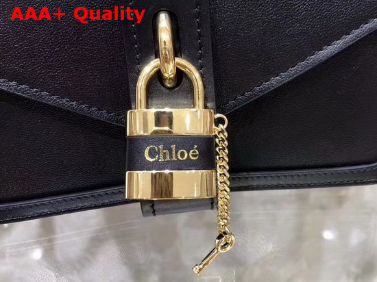 Chloe Aby Chain Shoulder Bag in Black Goatskin Replica