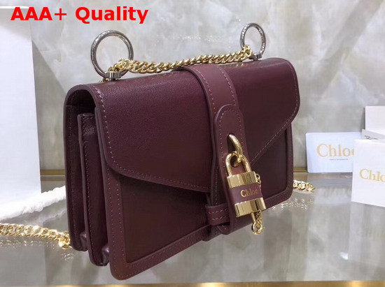 Chloe Aby Chain Shoulder Bag in Burgundy Goatskin Replica