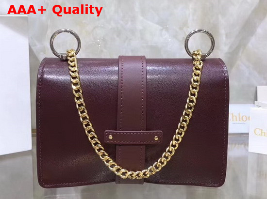 Chloe Aby Chain Shoulder Bag in Burgundy Goatskin Replica