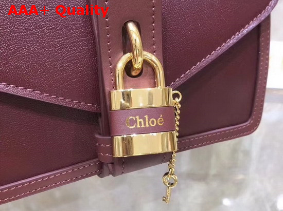 Chloe Aby Chain Shoulder Bag in Burgundy Goatskin Replica