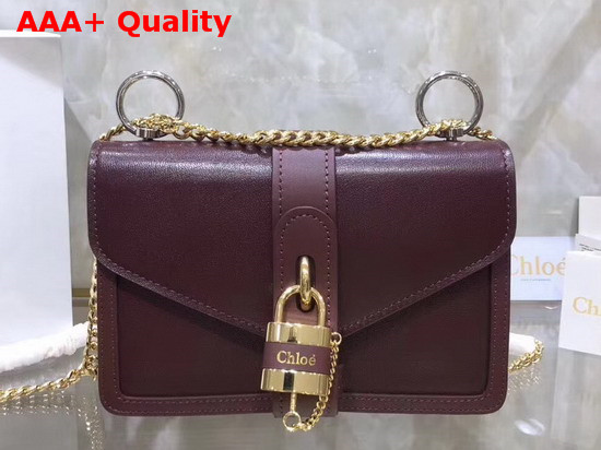 Chloe Aby Chain Shoulder Bag in Burgundy Goatskin Replica