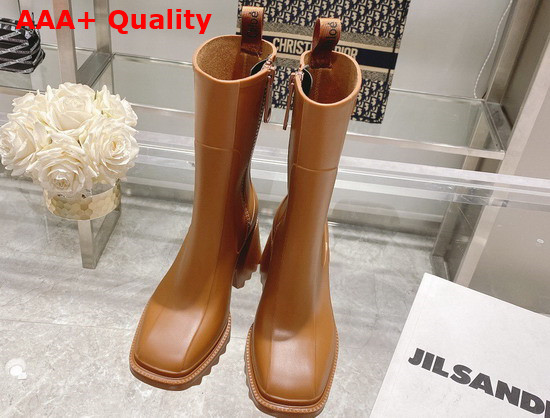 Chloe Betty Rain Boot in Brown PVC Replica