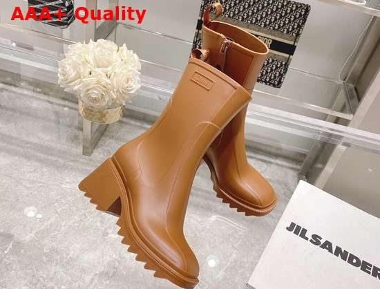 Chloe Betty Rain Boot in Brown PVC Replica