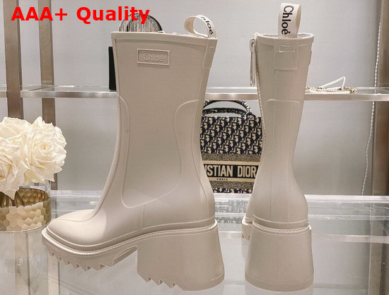 Chloe Betty Rain Boot in Nomad Beige PVC Replica