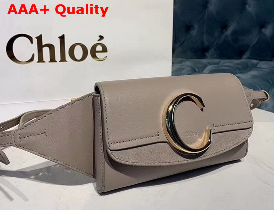 Chloe C Belt Bag in Shiny and Suede Calfskin Motty Grey Replica