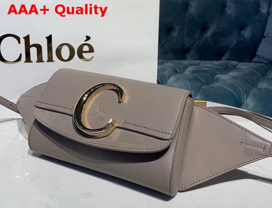 Chloe C Belt Bag in Shiny and Suede Calfskin Motty Grey Replica