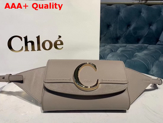 Chloe C Belt Bag in Shiny and Suede Calfskin Motty Grey Replica