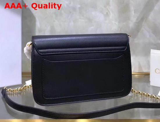 Chloe C Clutch with Chain Shiny and Suede Calfskin Black Replica