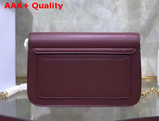 Chloe C Clutch with Chain Shiny and Suede Calfskin Burgundy Replica