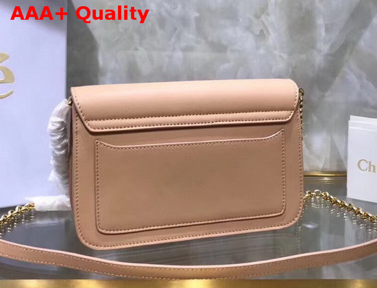 Chloe C Clutch with Chain Shiny and Suede Calfskin Nude Replica