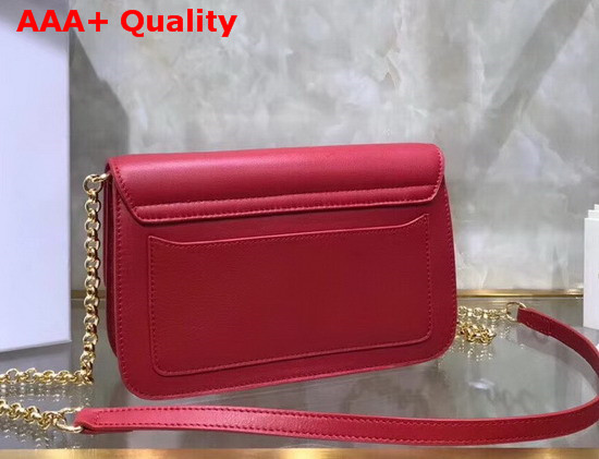 Chloe C Clutch with Chain Shiny and Suede Calfskin Plaid Red Replica