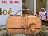 Chloe C Mini Vanity Bag in Milky Orange Croc Embossed Calfskin Replica