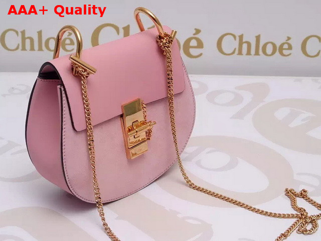 Chloe Drew Bag In Pink Suede Calfskin and Smooth Calfskin Replica