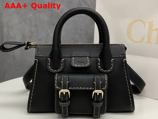 Chloe Edith Mini Bag in Buffalo Leather Black Replica