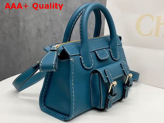 Chloe Edith Mini Bag in Steel Blue Buffalo Leather Replica