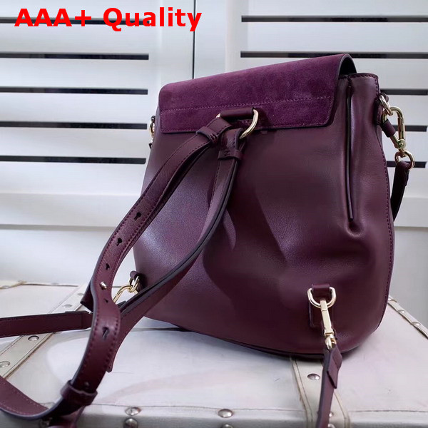 Chloe Faye Backpack in Bordeaux Smooth and Suede Calfskin Replica