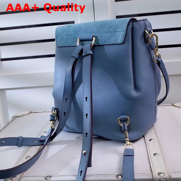 Chloe Faye Backpack in Cloudy Blue Smooth and Suede Calfskin Replica